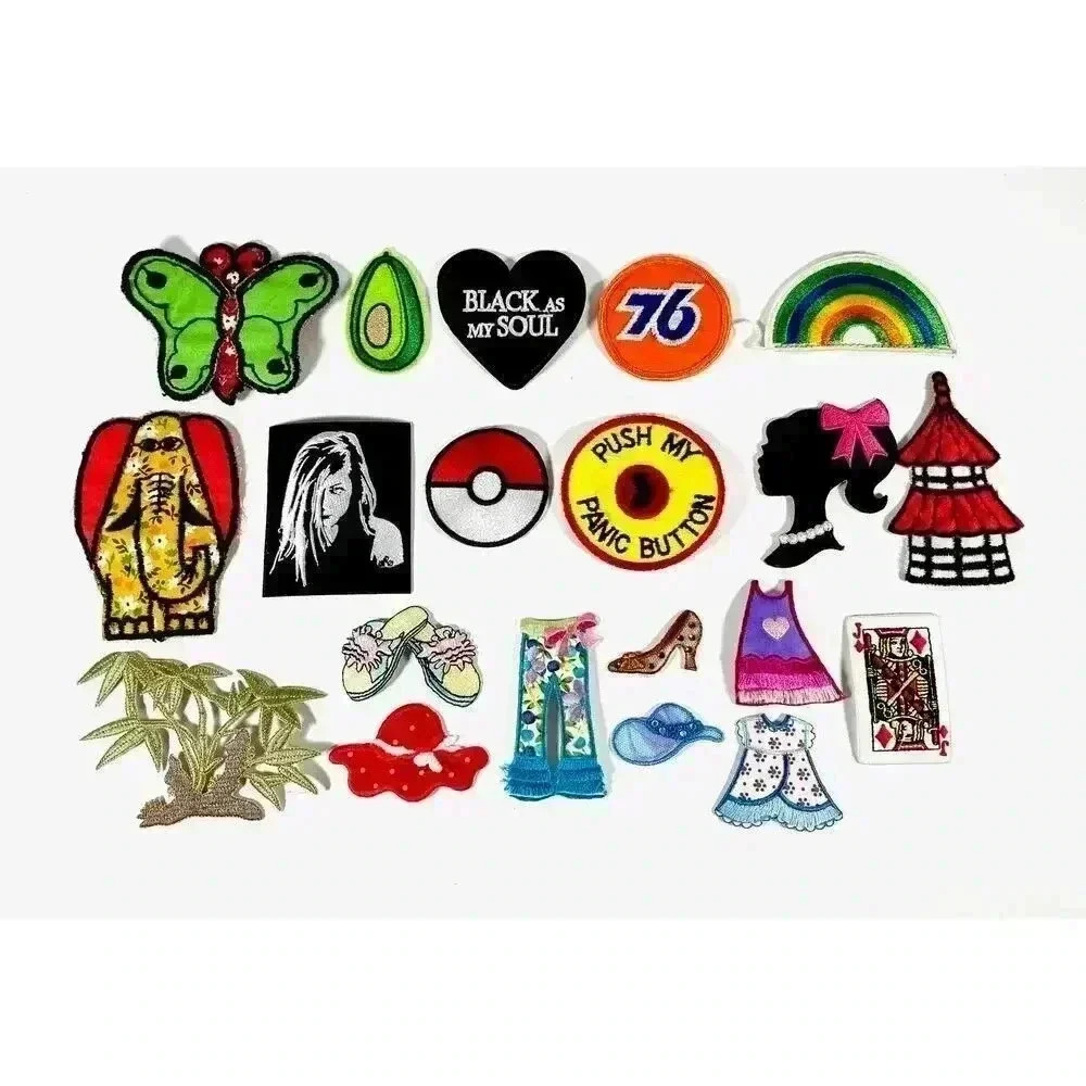 20 PC Assorted Sewing Applique Patches Iron on Sew On NEW Mixed‎